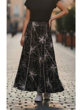 Womens A-Line Maxi Skirt With Elastic Waist Band Size Large by K.D. Spring